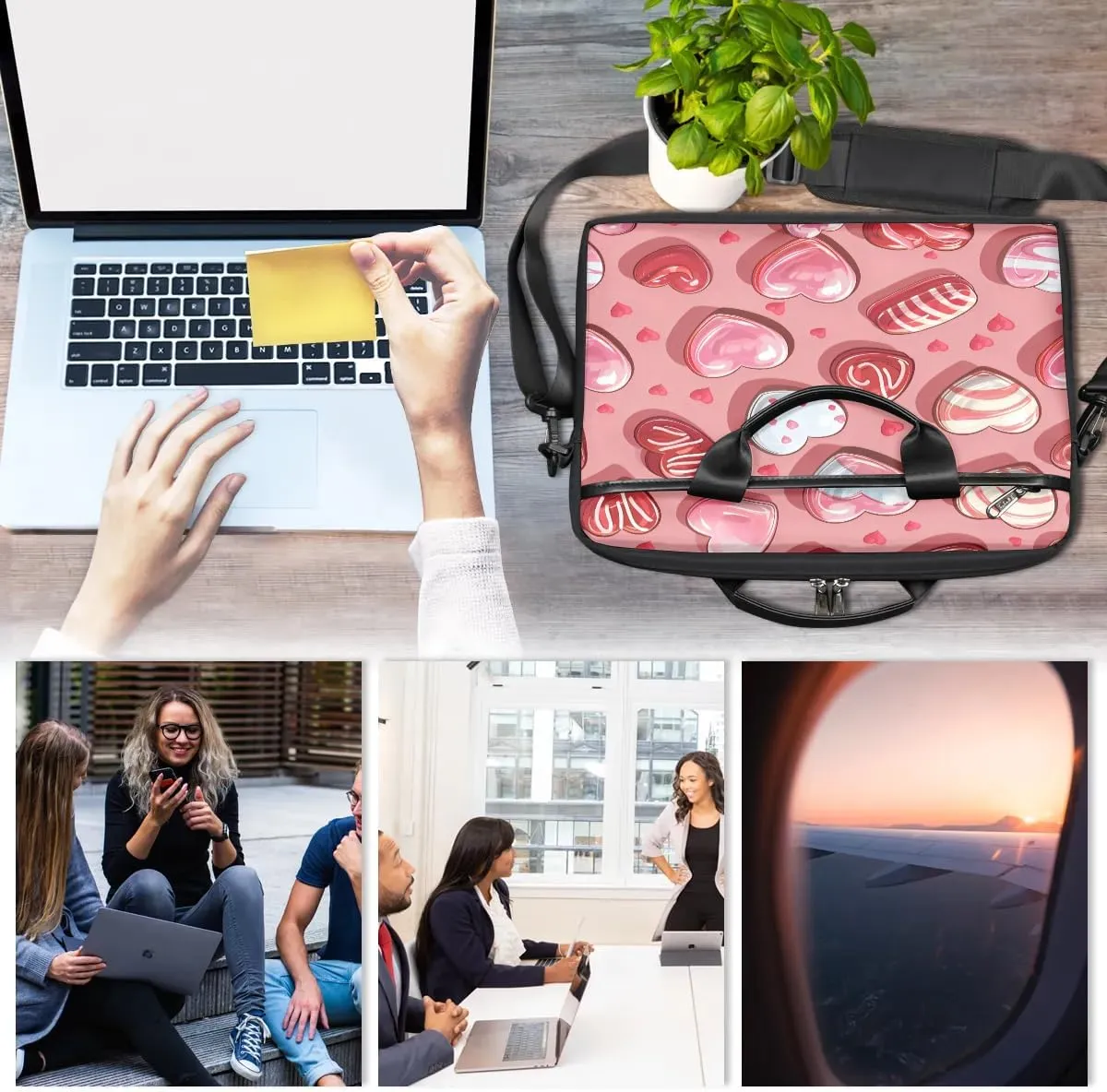 Laptop Shoulder Bag for 13-15 Inch Waterproof Laptop Sleeve Case Bag Slim Computer Carry Case Computer Cases for Laptops