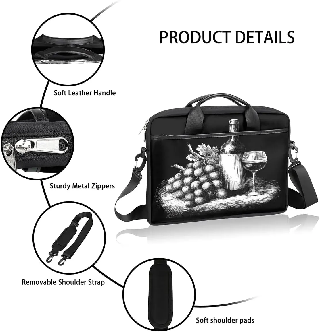 Laptop Shoulder Bag for 13-15 Inch Waterproof Laptop Sleeve Case Bag Slim Computer Carry Case Computer Cases for Laptops