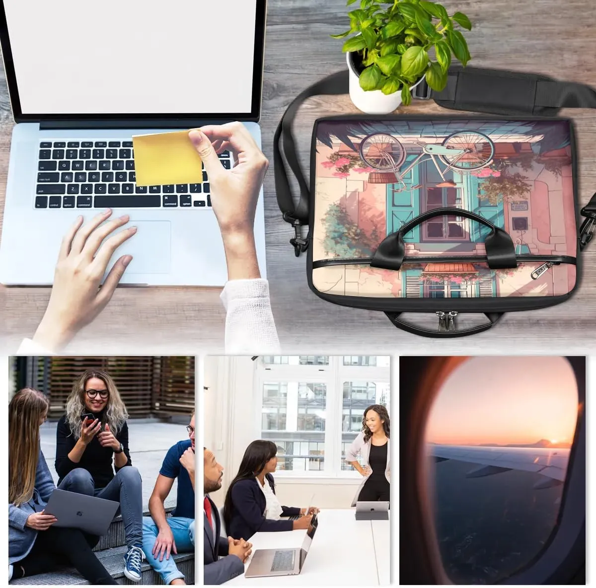 Laptop Shoulder Bag for 13-15 Inch Waterproof Laptop Sleeve Case Bag Slim Computer Carry Case Computer Cases for Laptops