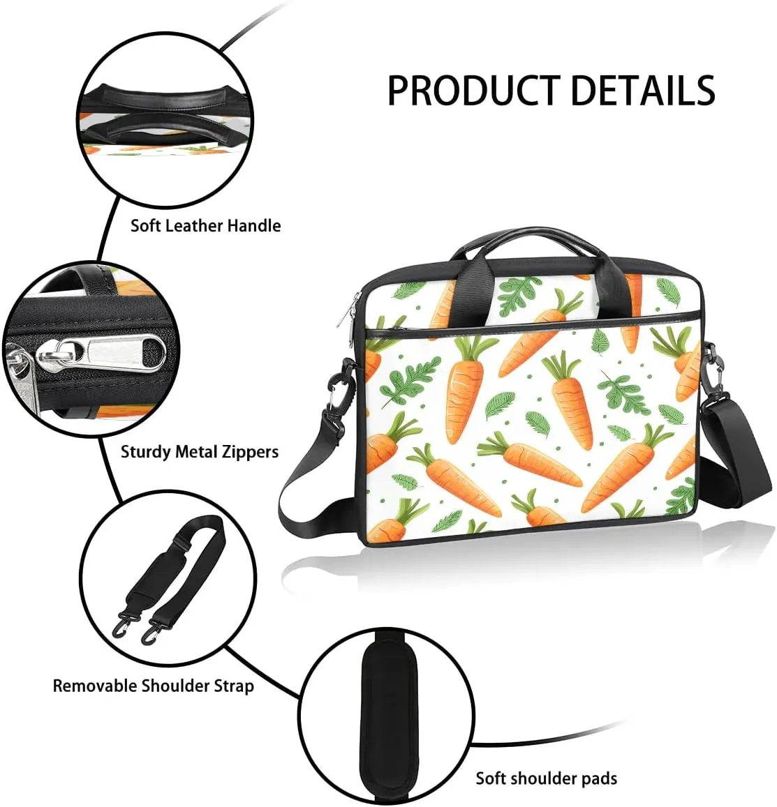 Laptop Shoulder Bag for 13-15 Inch Waterproof Laptop Sleeve Case Bag Slim Computer Carry Case Computer Cases for Laptops
