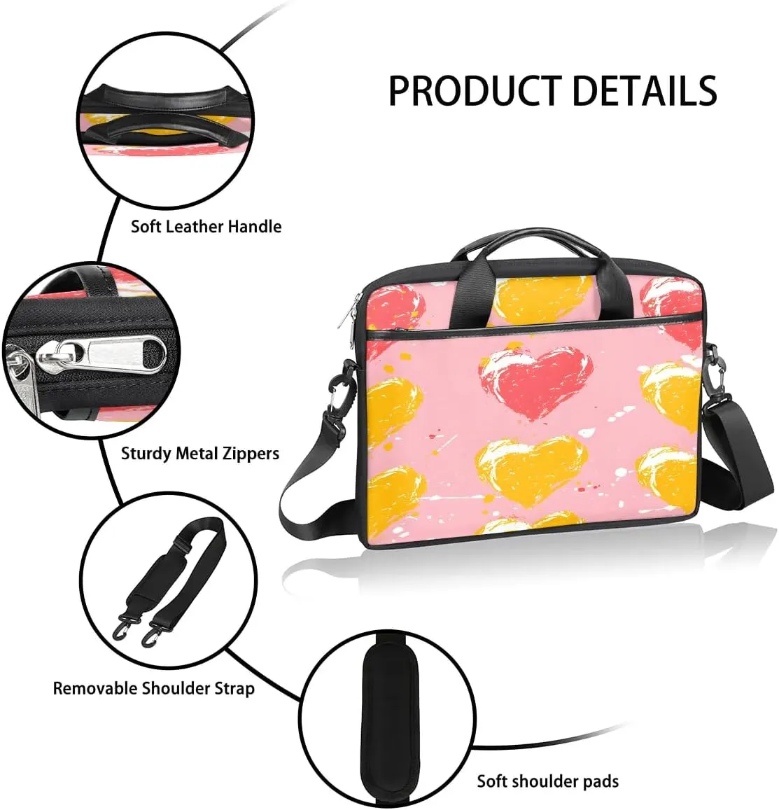 Laptop Shoulder Bag for 13-15 Inch Waterproof Laptop Sleeve Case Bag Slim Computer Carry Case Computer Cases for Laptops