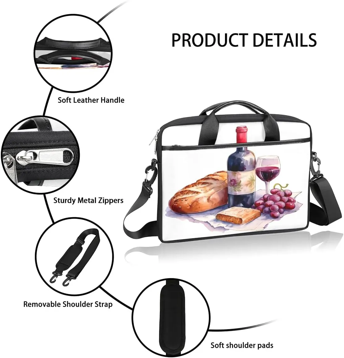Laptop Shoulder Bag for 13-15 Inch Waterproof Laptop Sleeve Case Bag Slim Computer Carry Case Computer Cases for Laptops
