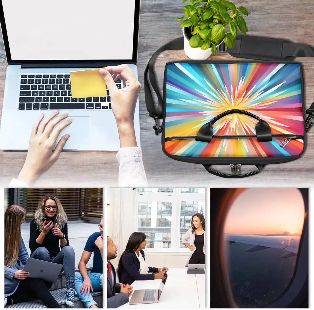 Laptop Shoulder Bag for 13-15 Inch Waterproof Laptop Sleeve Case Bag Slim Computer Carry Case Computer Cases for Laptops