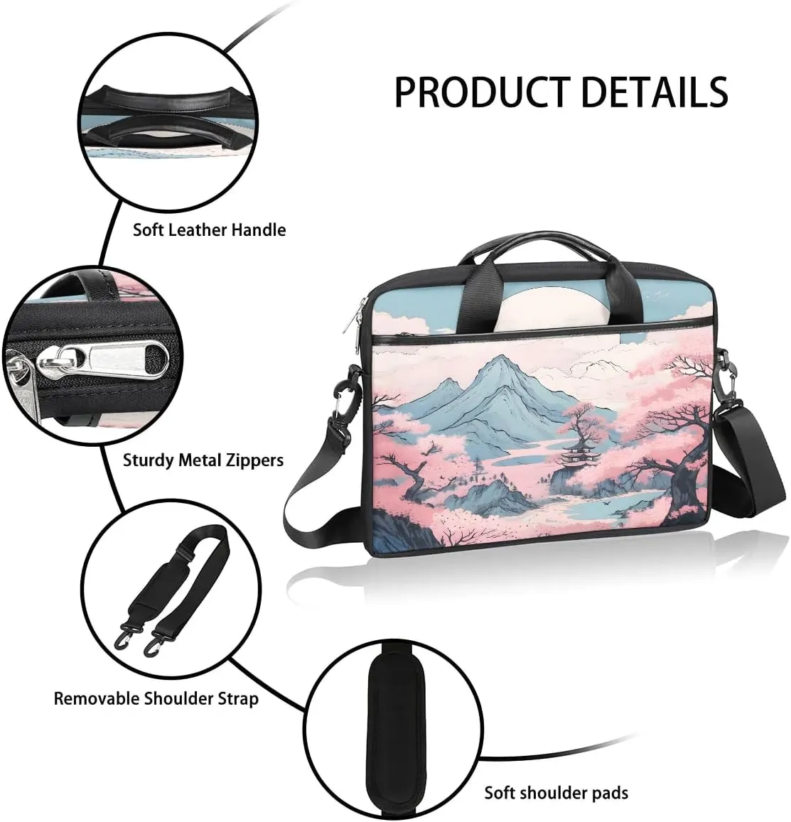 Laptop Shoulder Bag for 13-15 Inch Waterproof Laptop Sleeve Case Bag Slim Computer Carry Case Computer Cases for Laptops