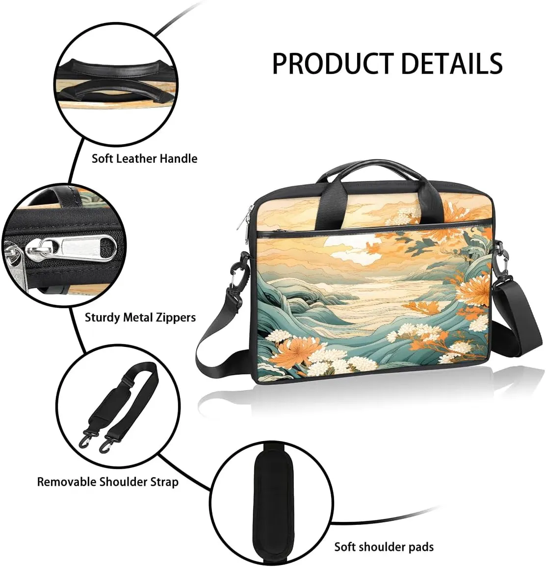 Laptop Shoulder Bag for 13-15 Inch Waterproof Laptop Sleeve Case Bag Slim Computer Carry Case Computer Cases for Laptops