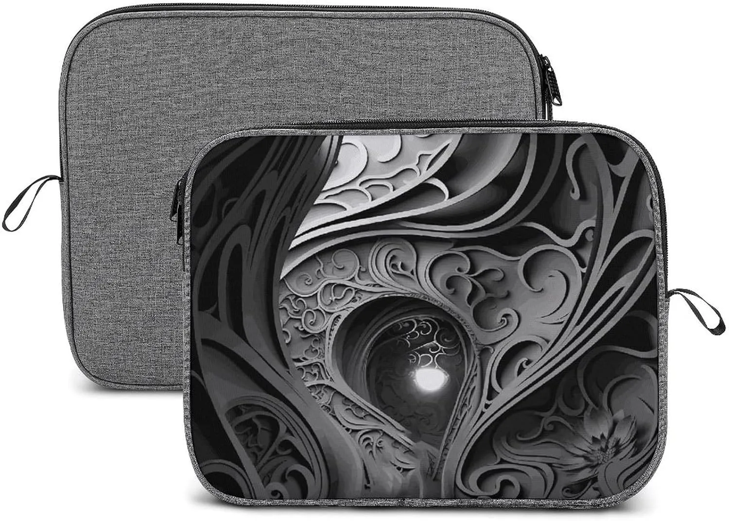 Laptop Sleeve Bag 14inch Slim Computer Carrying Bag Complex Black and White Laptop Protective Case Briefcase Handbag