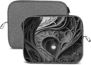 Laptop Sleeve Bag 14inch Slim Computer Carrying Bag Complex Black and White Laptop Protective Case Briefcase Handbag