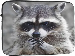 Laptop Sleeve Bag 15.4 15.6 Inch,Cute Grey Raccoon Wildlife Animal Protective Polyester Computer Cases Laptop Cover Briefcase Bag Tablet Travel Cover