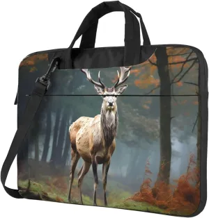 Laptop Sleeve Bag Shockproof Notebook Case Deer Animals Computer Carrying Case with Shoulder Strap 15.6 inch