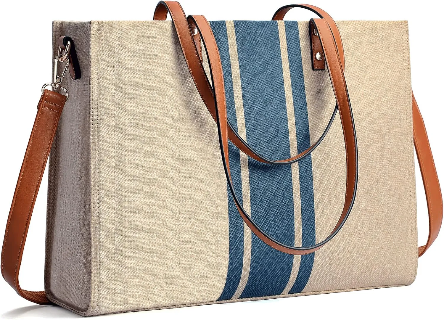 Laptop Tote Bag for Women, Fits 15.6 Inch Laptop Bag, Large Canvas Work Tote Bags for Women, Computer Briefcase Shoulder Bag