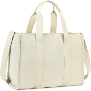 Laptop Tote Bag for Women Work 15.6 inch Canvas Shoulder Bags Computer Messenger Purse Teacher Handbag Office Briefcase
