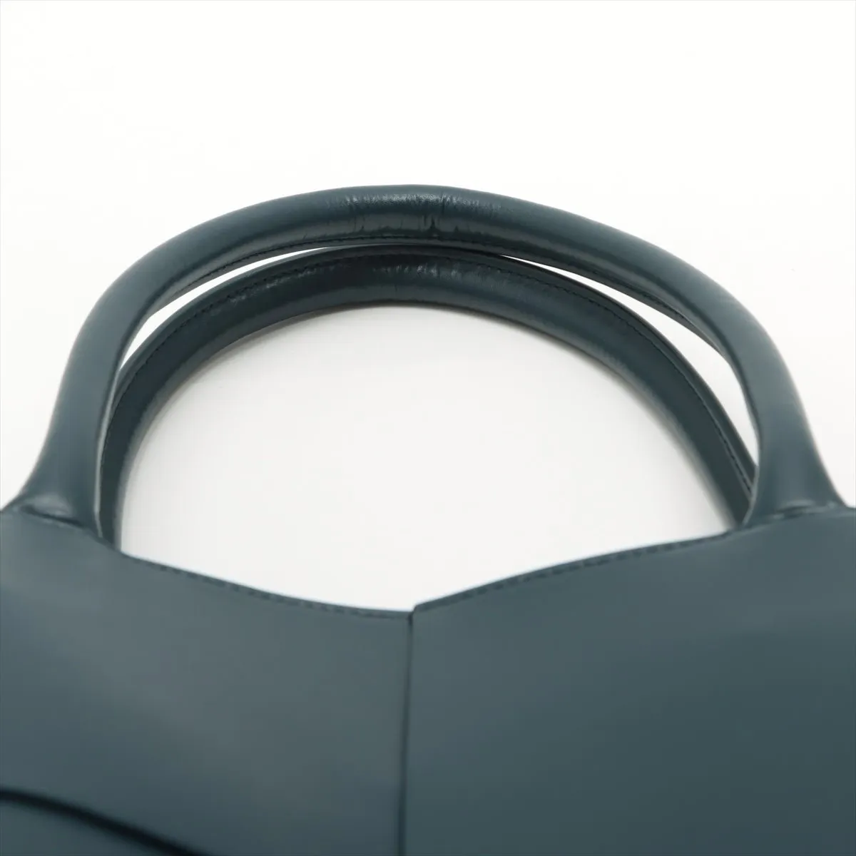 Large Arco Tote in Blue Navy Intrecciato Leather