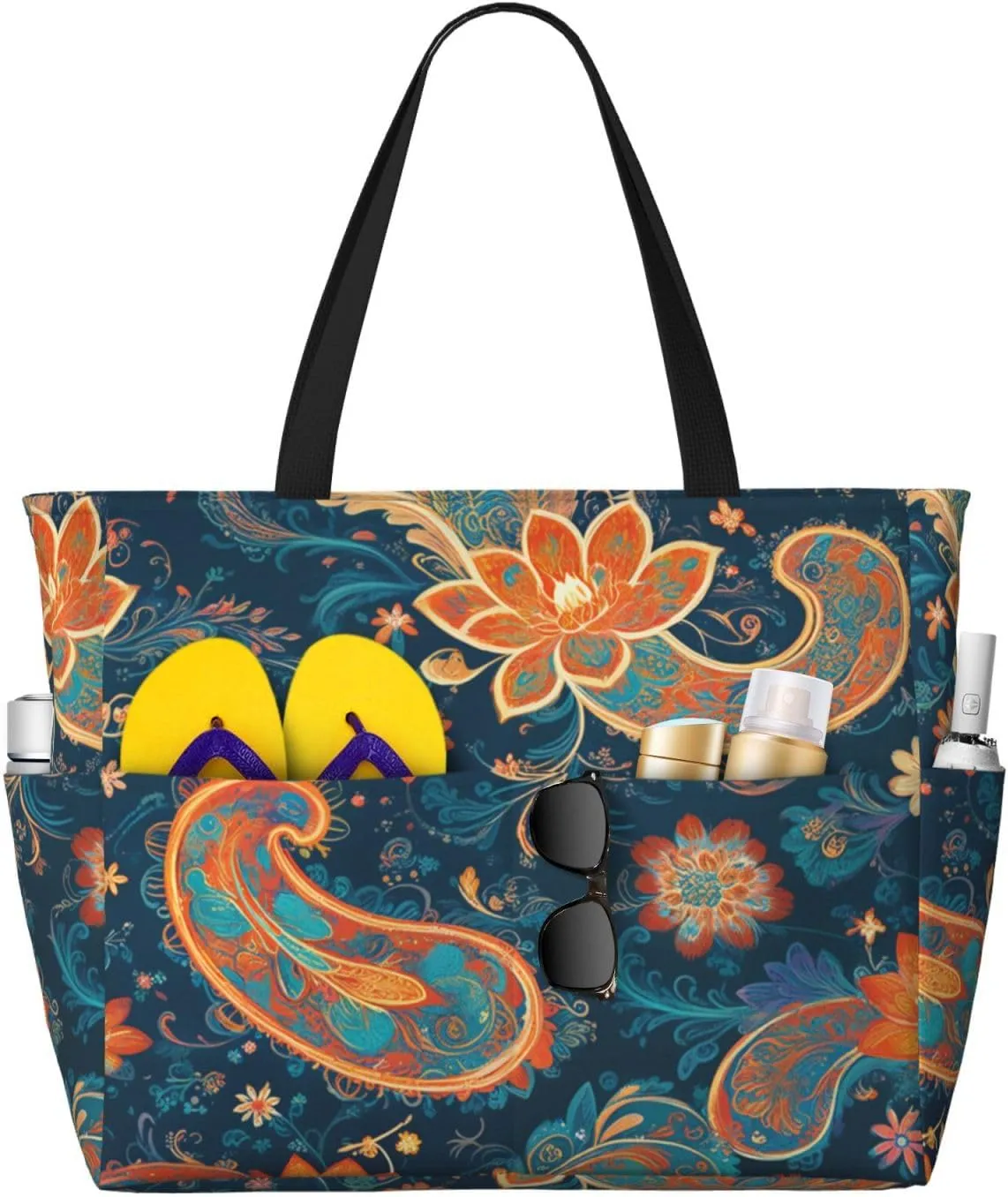 Large Beach Bag Waterproof Beach Totes Bags for Women Men, Pool Bag with Zipper Pocket
