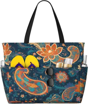 Large Beach Bag Waterproof Beach Totes Bags for Women Men, Pool Bag with Zipper Pocket