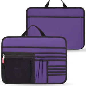 Large Briefcase Insert Organizer for Work Office File Document Laptop Storage Organizer (L, Purple)