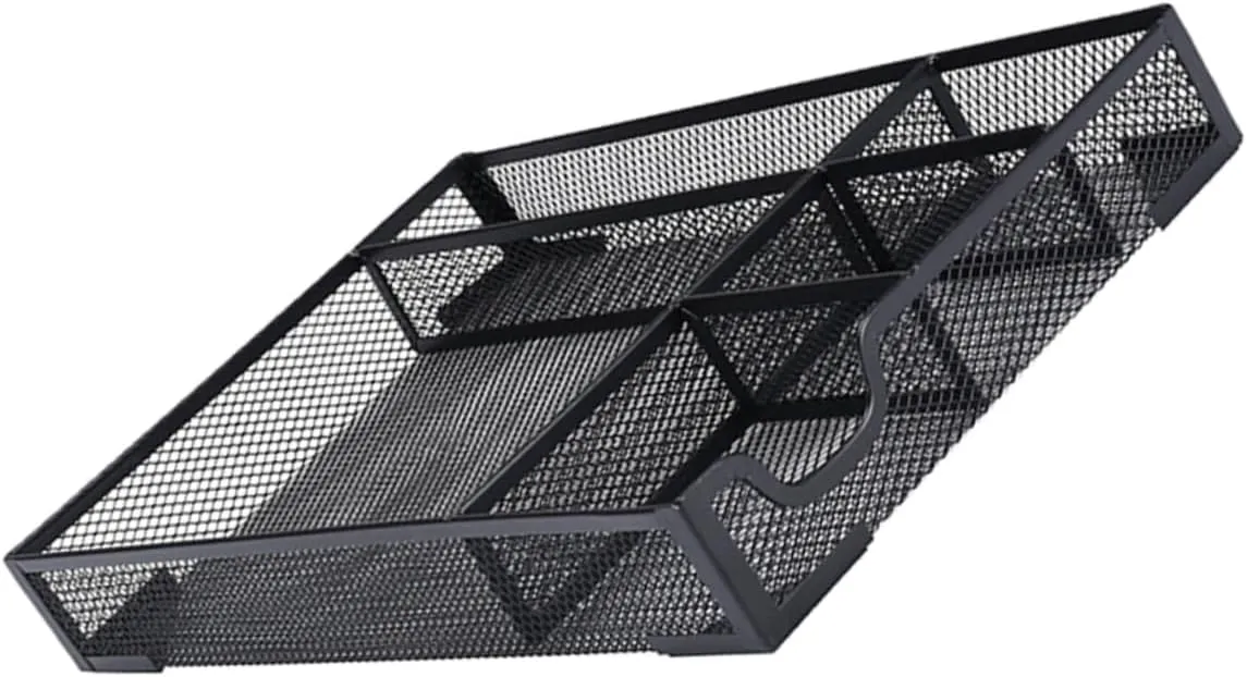 Large Capacity Metal File Organizer Legal Size Document Organizer Box Mesh Desk Magazine Holder