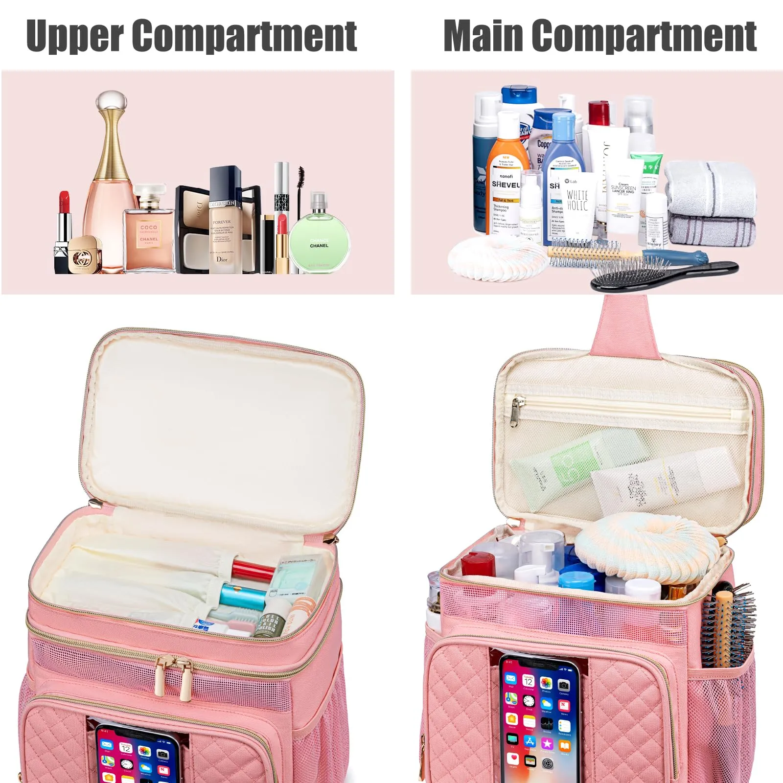 Large Toiletry Bag for Women Men,Bathroom Bag,Water Resistant Portable Shower Caddy for College Dorm,Hanging Toiletry Bags for Traveling,Gym Camping Cruise Ship Travel Essentials Shower Bag