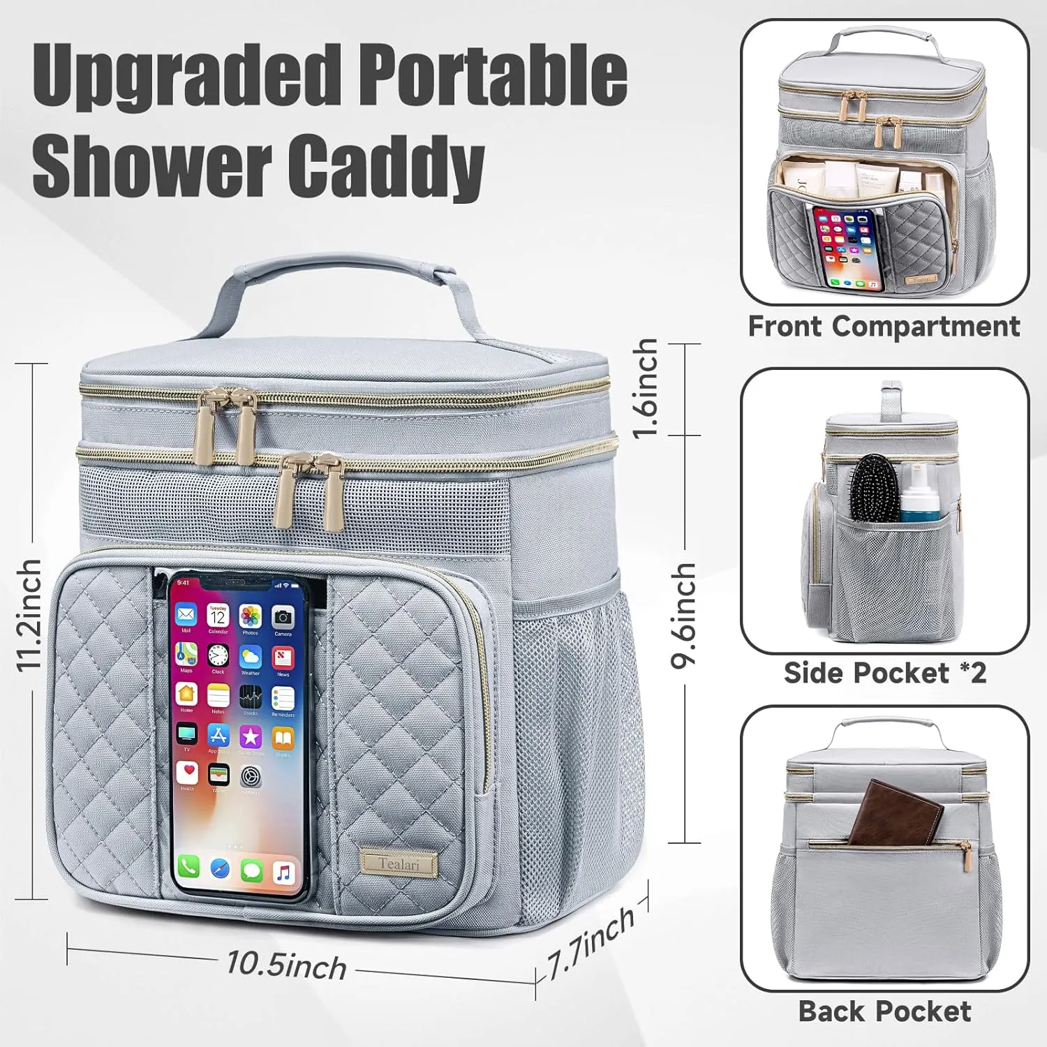 Large Toiletry Bag for Women Men,Bathroom Bag,Water Resistant Portable Shower Caddy for College Dorm,Hanging Toiletry Bags for Traveling,Gym Camping Cruise Ship Travel Essentials Shower Bag