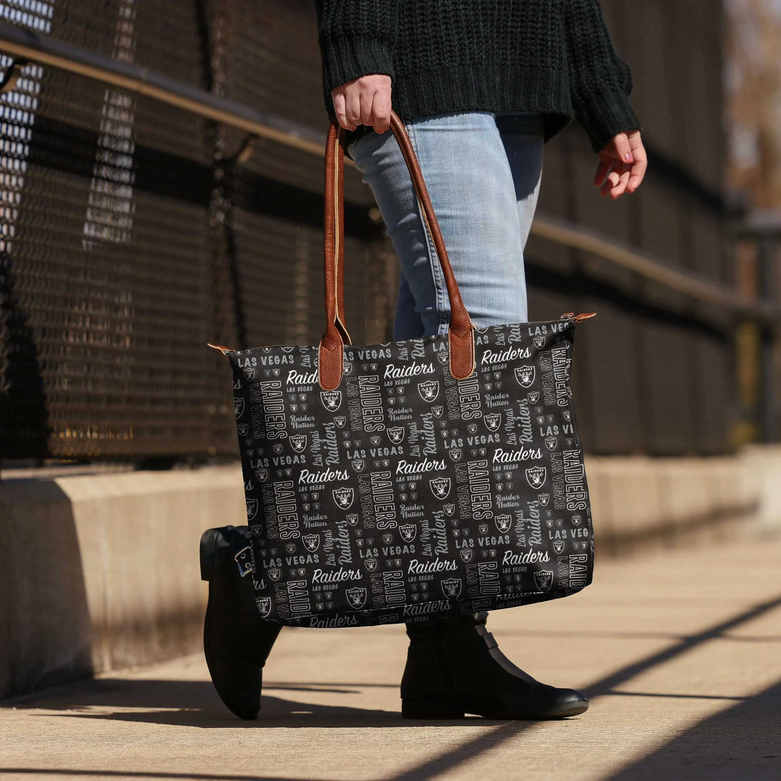 Las Vegas Raiders Spirited Style Printed Collection Tote Bag