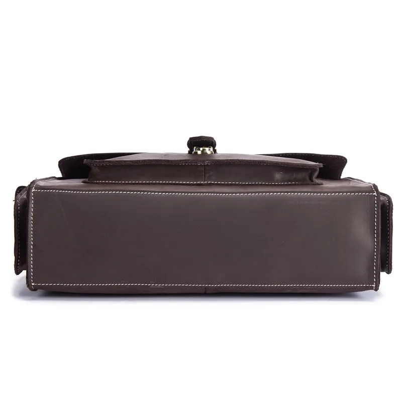 Leather Crazy Horse 15 Inch Cowhide Briefcases Handbag