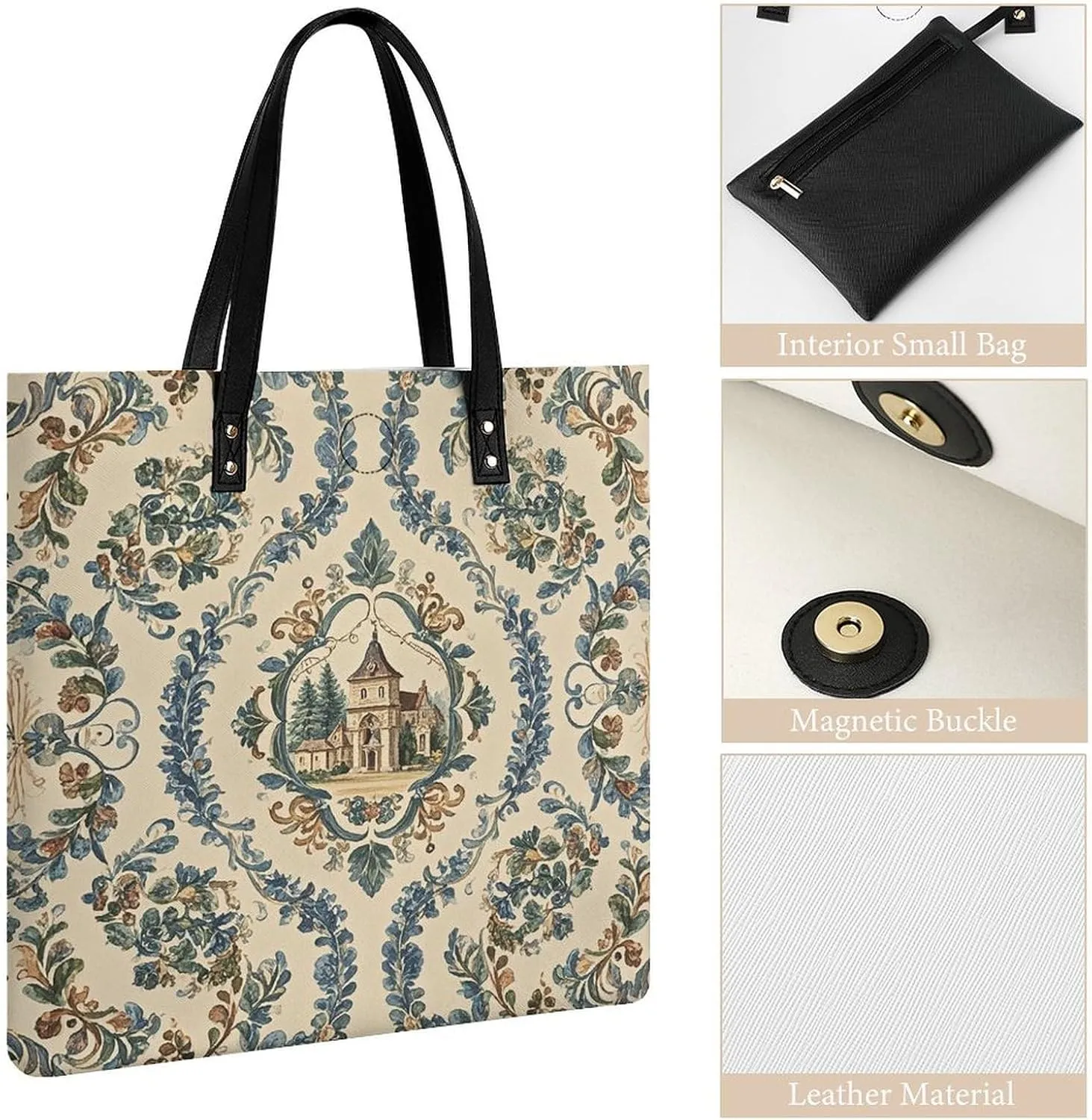 Leather Handbag for Women Tote Bag with Magnetic Buckle Bald Eagle Crossbody Bag Shoulder Bags