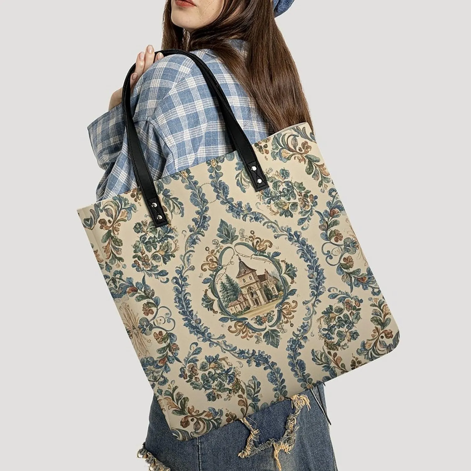 Leather Handbag for Women Tote Bag with Magnetic Buckle Bald Eagle Crossbody Bag Shoulder Bags