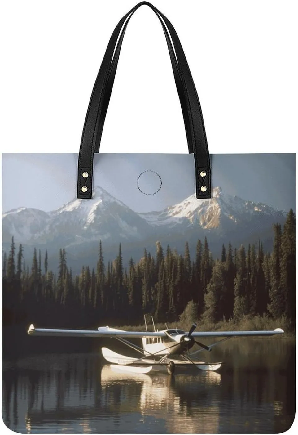 Leather Handbag for Women Tote Bag with Magnetic Buckle Cute Snowboard Snowman Crossbody Bag Shoulder Bag