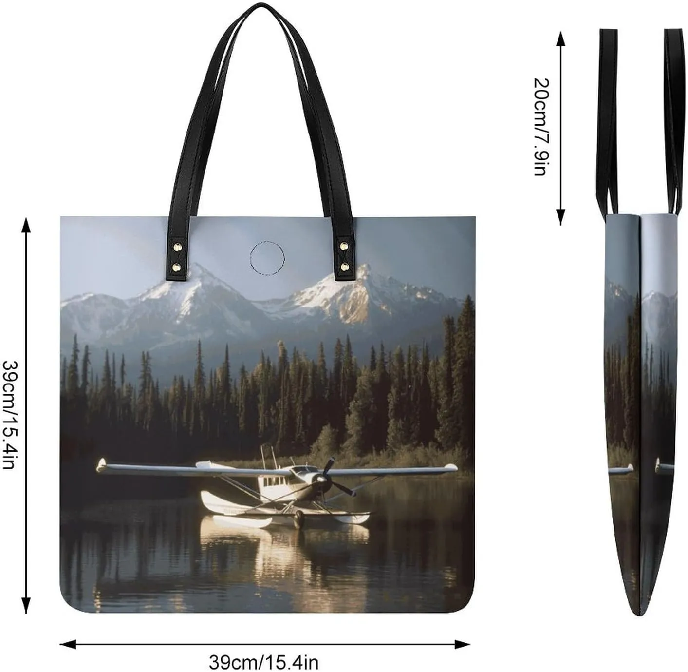 Leather Handbag for Women Tote Bag with Magnetic Buckle Cute Snowboard Snowman Crossbody Bag Shoulder Bag