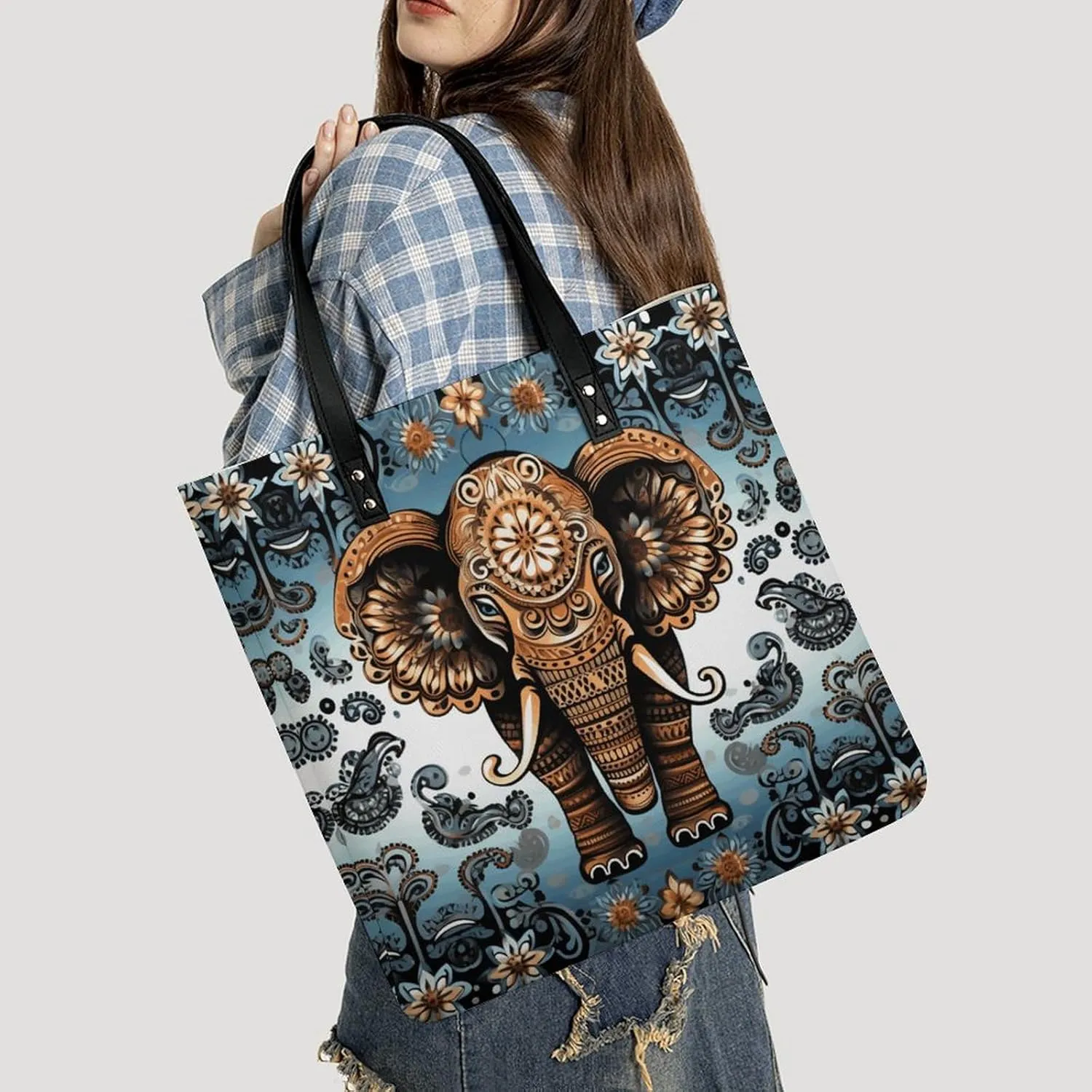 Leather Handbag for Women Tote Bag with Magnetic Buckle Patriotic Old Red Truck Crossbody Bag Shoulder Bag