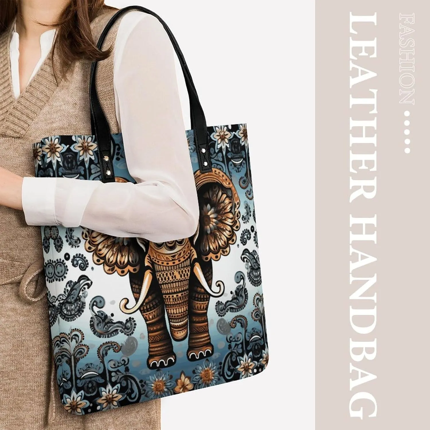 Leather Handbag for Women Tote Bag with Magnetic Buckle Patriotic Old Red Truck Crossbody Bag Shoulder Bag