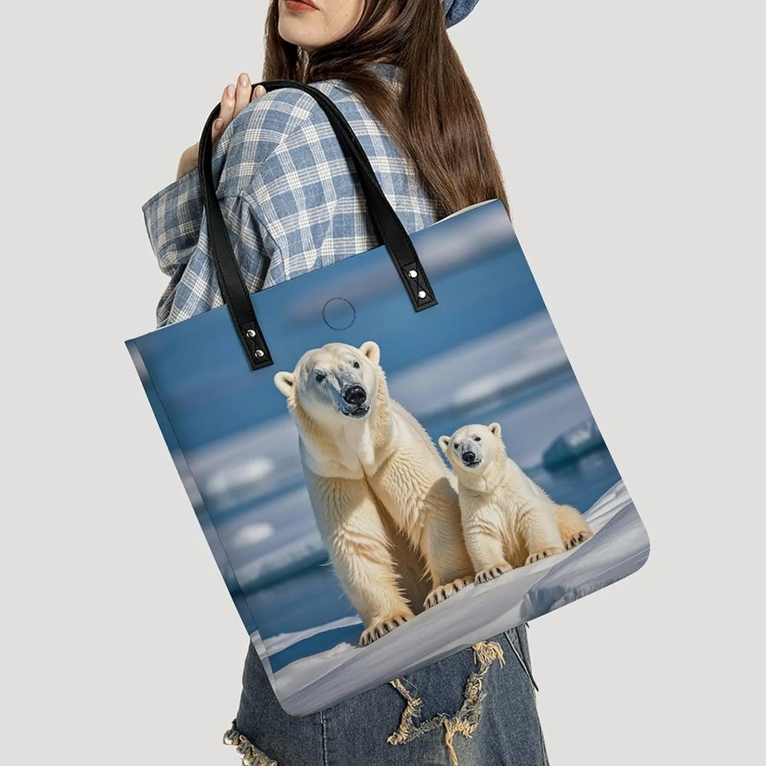 Leather Handbag for Women Tote Bag with Magnetic Buckle Rainbow Color Plaid-png Crossbody Bag Shoulder Bags