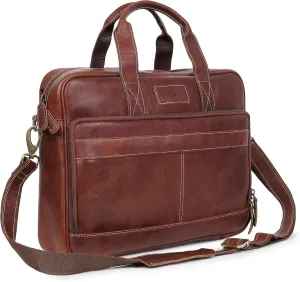 Leather Messenger Bag for Men -16 Inch Laptop Briefcases for Men & Women - Office Satchel Briefcase, Shoulder Work Bag