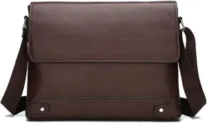 Leather Messenger Bag for Men Lightweight Shoulder Handbag Crossbody Briefcases Casual Work Satchel Messenger Tote Bag