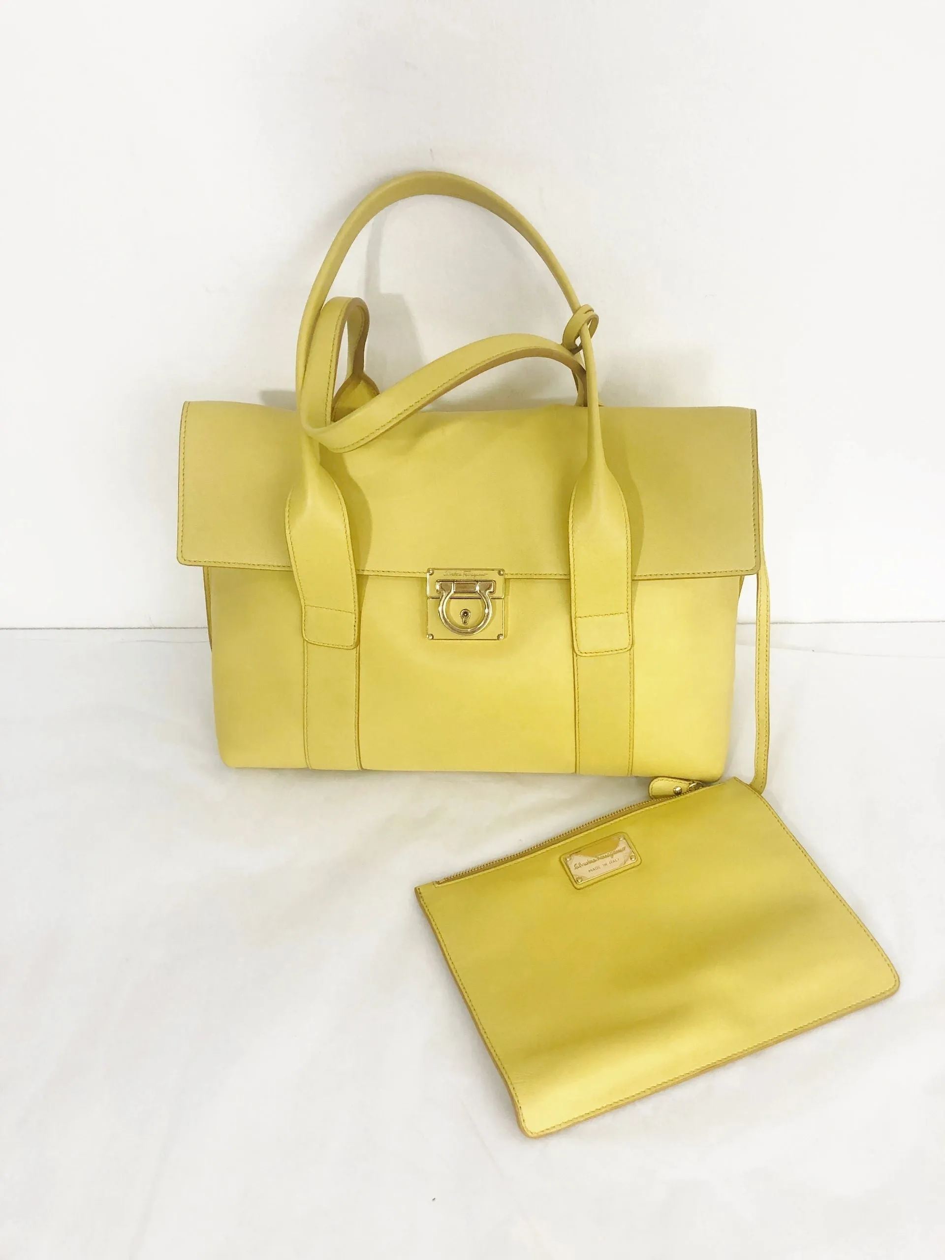 Leather Satchel W/Pouch