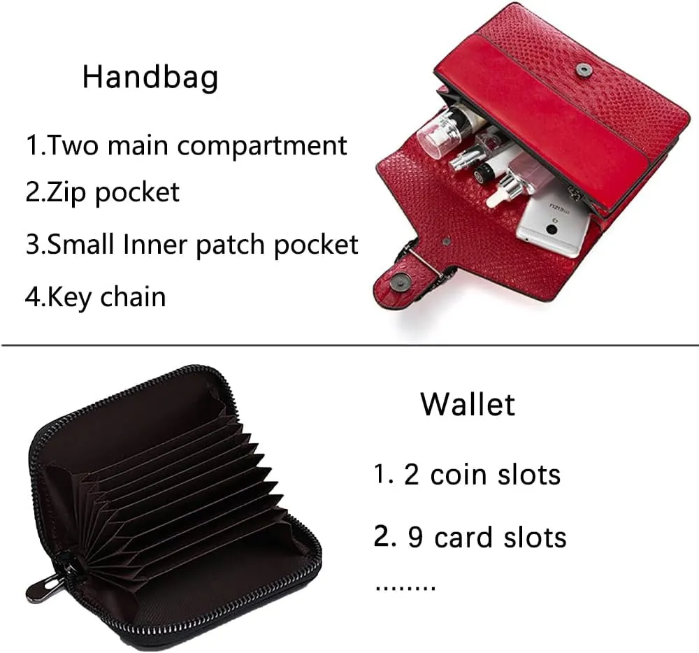 Leather Shoulder Bag Chain Purse for Women - Fashion Crossbody Bags Vintage Snake Print Underarm Bag Square Satchel Handbag