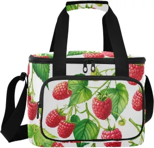 Leaves White Insulated Cooler Bag for Women Men Leakproof 24 Can Camping Cooler Totes for Grocery Office