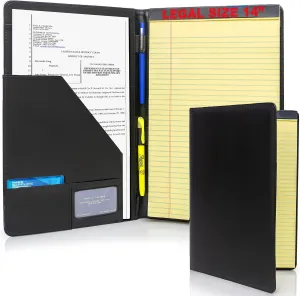 Legal Size Padfolio, 8.5 x 14 Inch Portfolio Folder for Legal Pad, Professional Padfolio for Job Interviews, Business Meetings, and Attorneys