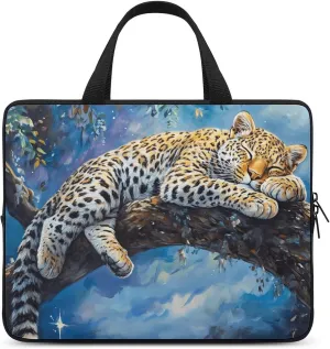 Leopard Sleeping On Tree Branch Laptop Sleeve Portable Waterproof Computer Bag Pouch Handbag Protective Sleeve