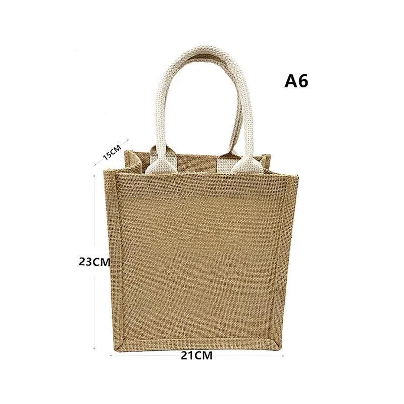 Linen Handbag Gift Shopping Bag 10PCS