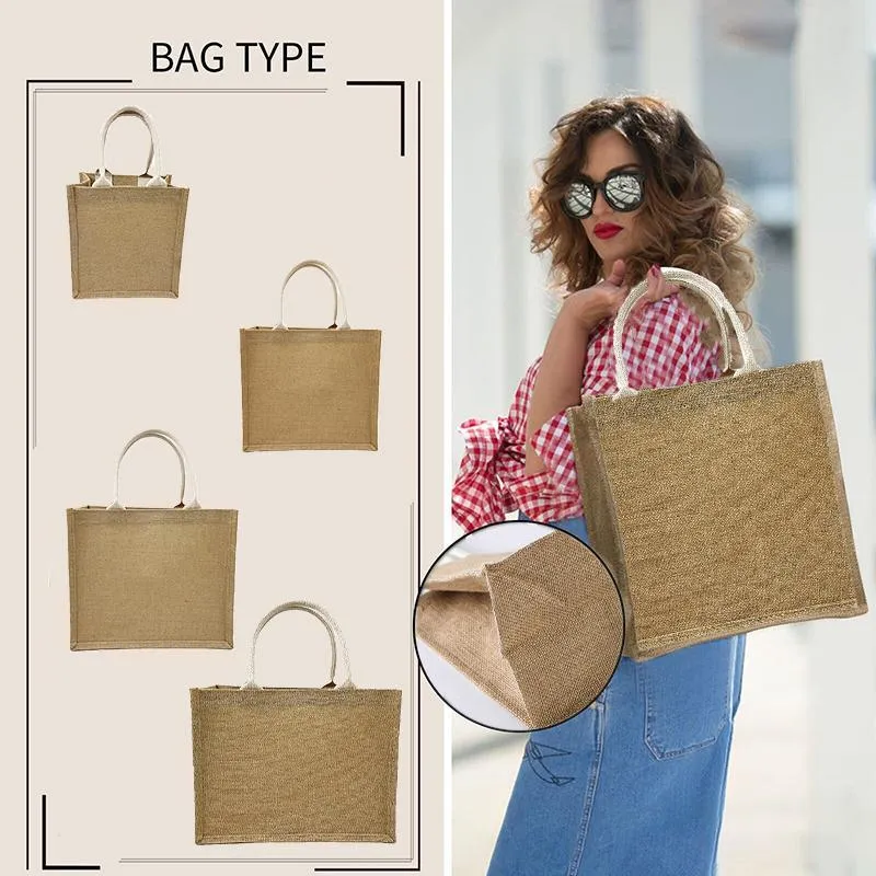 Linen Handbag Gift Shopping Bag 10PCS