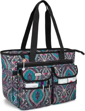 LoDrid Nurse Tote Bag with Bottom Padded Pad, Nurse Bags and Totes for Work with Large Compartment, Bag Only