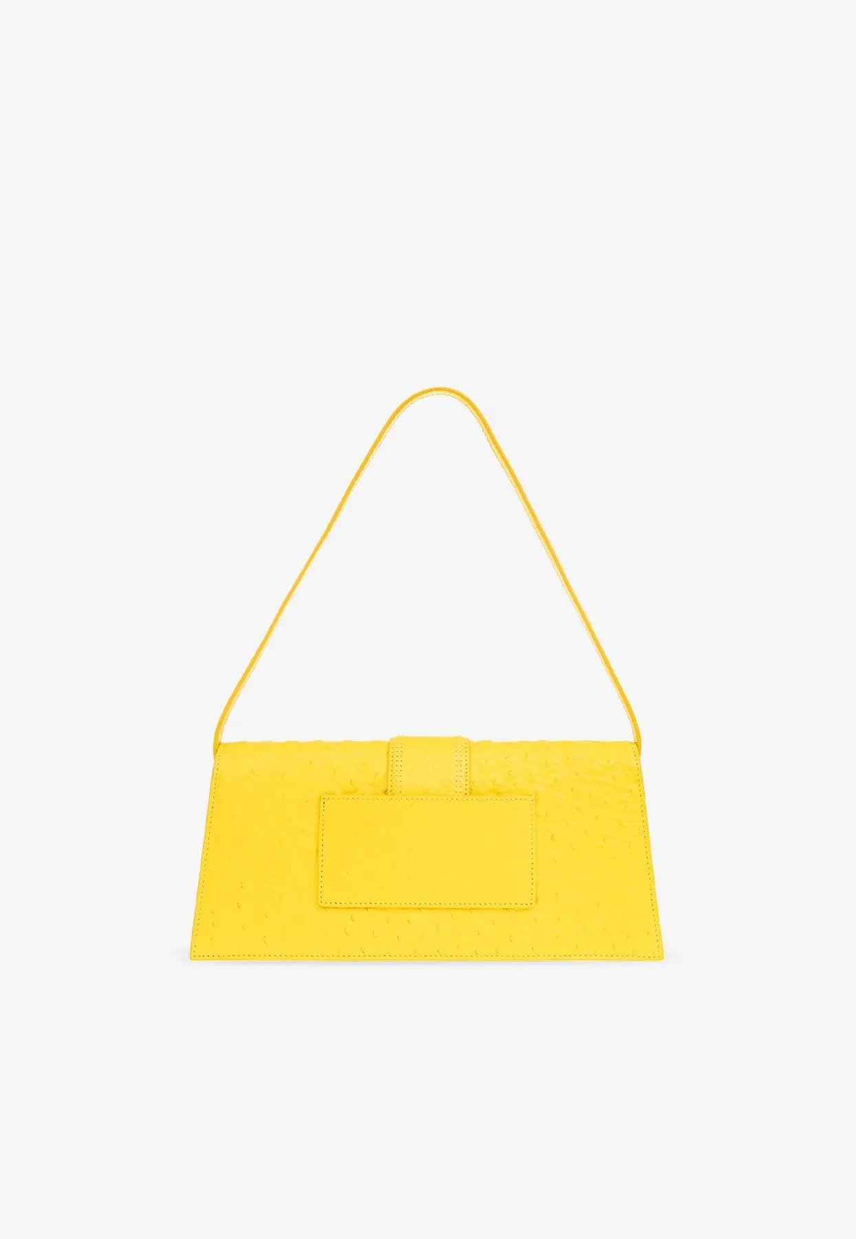 Long Bambino Ostrich-Embossed Leather Shoulder Bag