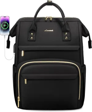 LOVEVOOK Laptop Backpack for Women, Teacher Nurse Bag, Work Bag, Anti-Theft Travel Backpack with USB Charging Port, 14 Inch Backpack for College Business Casual