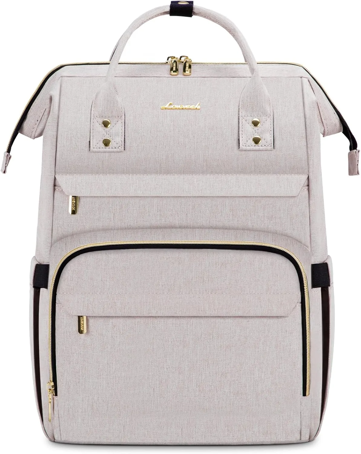 LOVEVOOK Laptop Backpack for Women,17 Inch Professional Womens Travel Backpack Purse Computer Laptop Bag Nurse Teacher Backpack,Waterproof College Work Bags Carry on Back Pack with USB Port,Off-white