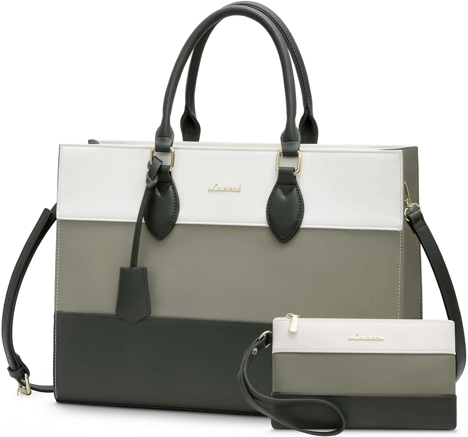 LOVEVOOK Laptop Tote Bag for Women, Work Totes Business Office Computer Briefcase with Clutch Purse