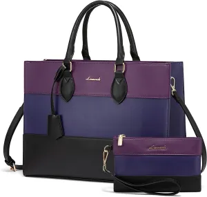 LOVEVOOK Laptop Tote Bag for Women, Work Totes Business Office Computer Briefcase with Clutch Purse