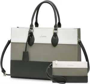 LOVEVOOK Laptop Tote Bag for Women, Work Totes Business Office Computer Briefcase with Clutch Purse