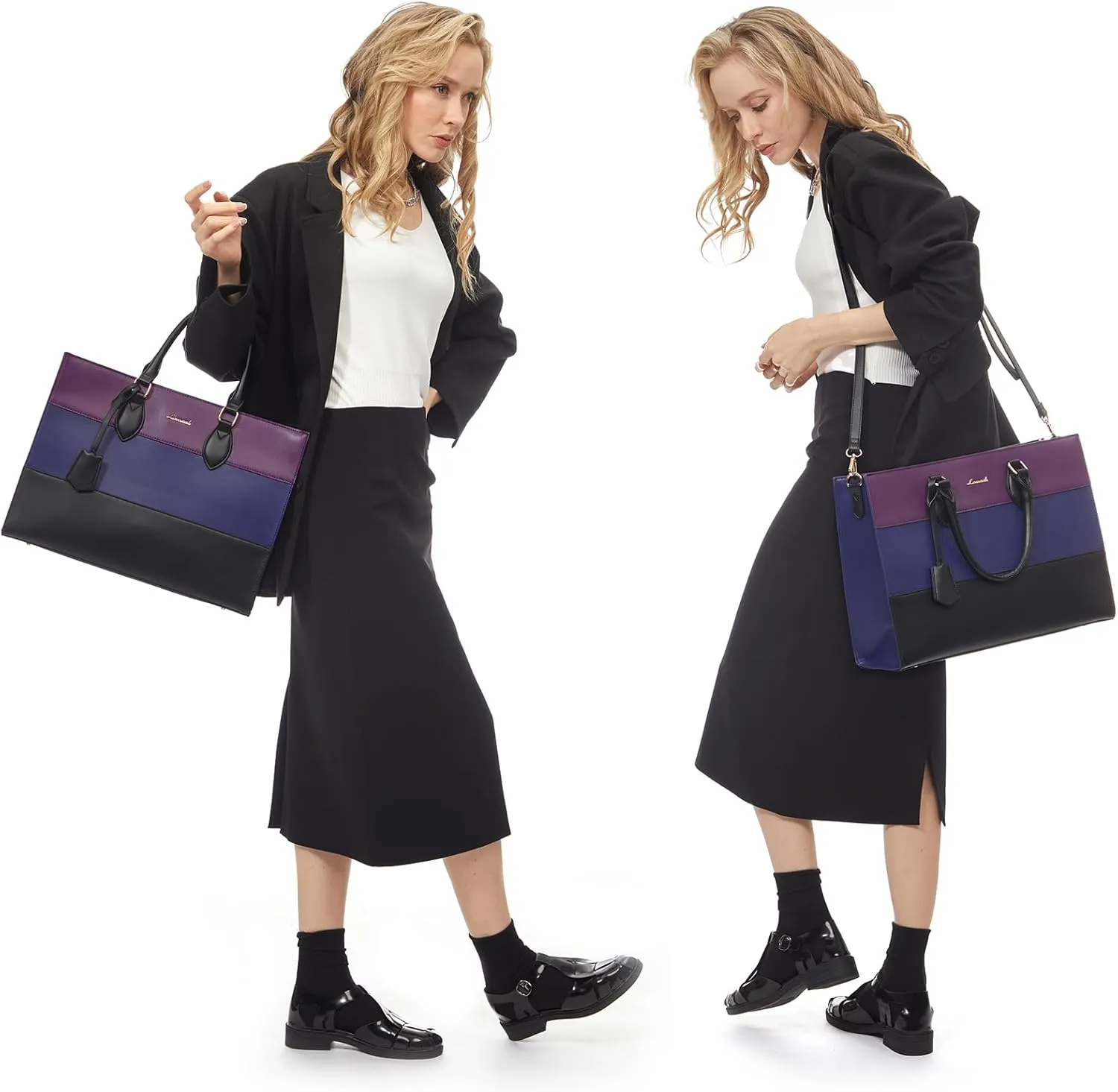 LOVEVOOK Laptop Tote Bag for Women, Work Totes Business Office Computer Briefcase with Clutch Purse