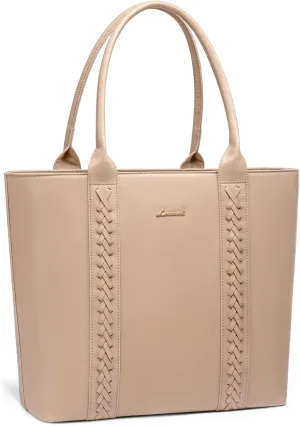LOVEVOOK Tote Bag for Women Purse and Work Bags, Shoulder Purses with Large Black Woven Leather, Gifts for Womens