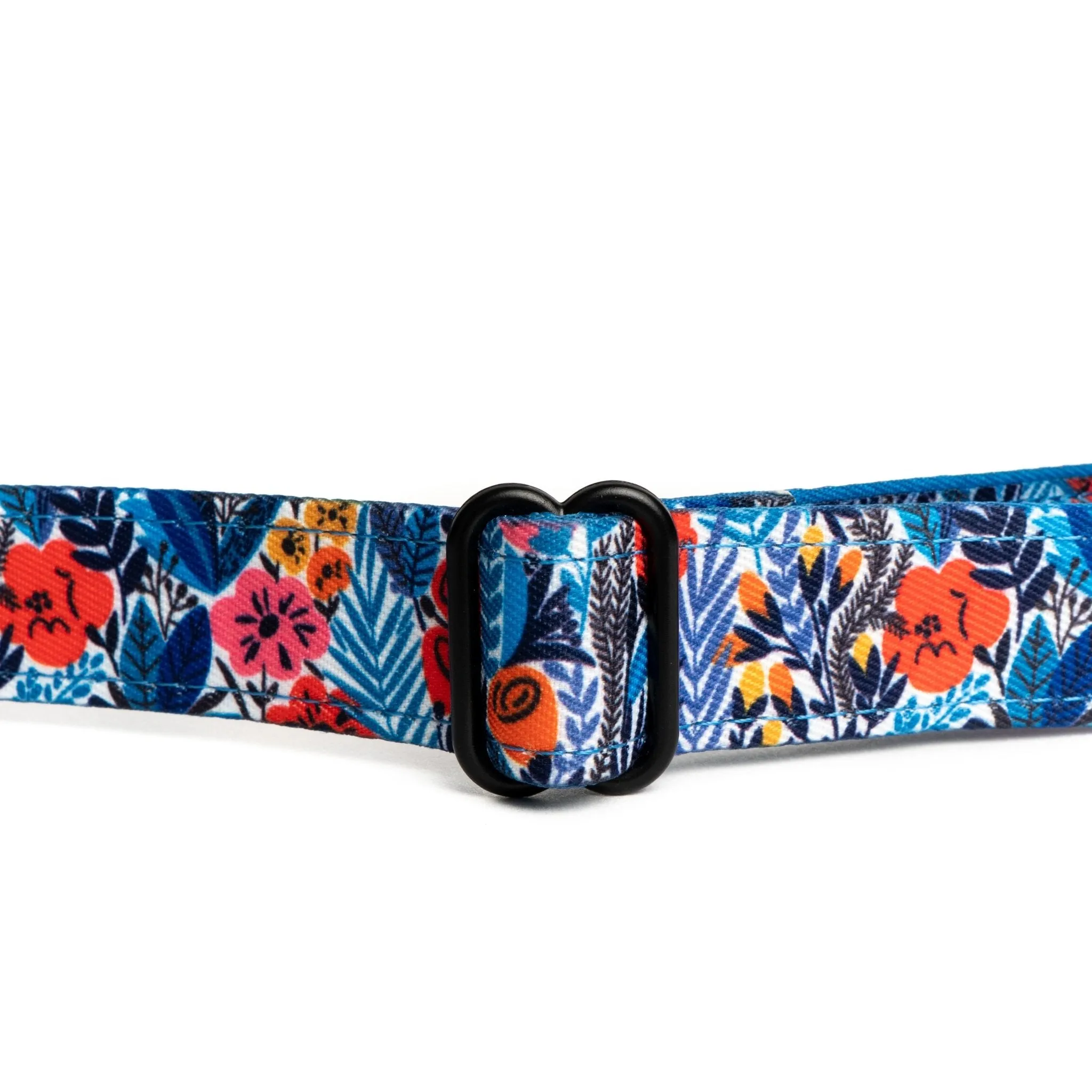 Lucy & Co. Royal Garden - Blue with Flowers - Adjustable Buckle Clip Dog Collar